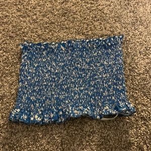 Blue floral tube top